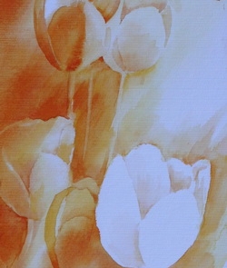 La tulipe blanche - 46 x 19 cm <br /> CHF 400